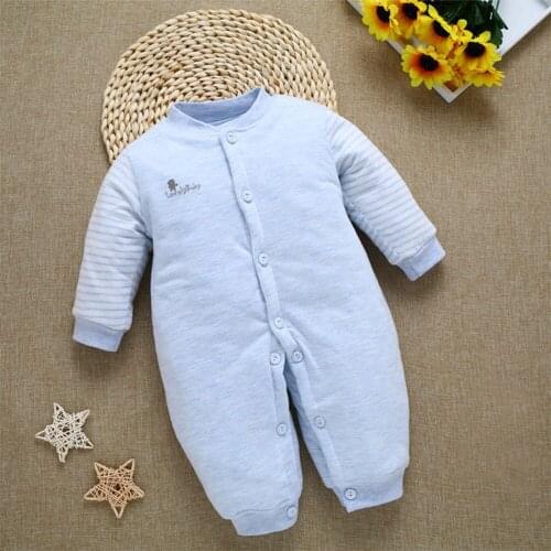 Newborn Baby Rompers Winter Thicken Warm Cotton One Piece Jumpsuit Unisex Baby Clothes Christmas Boy Girl Jumpsuit Outerwear