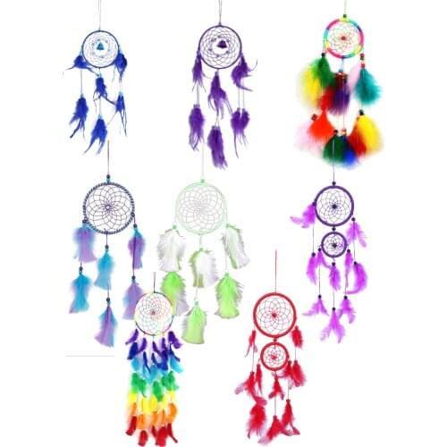 Colorful Handmade Dream Catcher Wind Chimes Home Hanging Craft Gift Dreamcatcher Ornament Car Hanging Bedroom Wedding Decoration