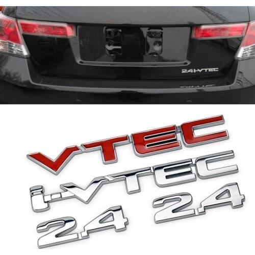 Metal Sticker Auto For Honda 2.4 VTEC I-VTEC Accord NSX CRV Jade Jazz Fit Odyssey Insight HRV Rear Side Badge New Car Styling
