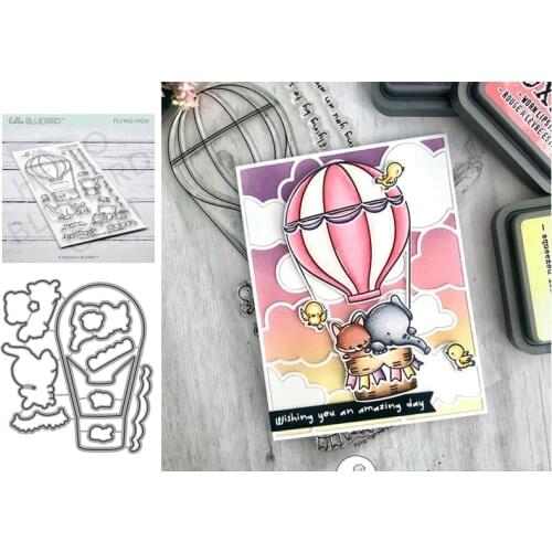 Hot Air Balloon Metal Cutting Dies and Stamps Scrapbooking Handmade Tools Mold Cut Stencil New DIY Card Make Mould Model Craft