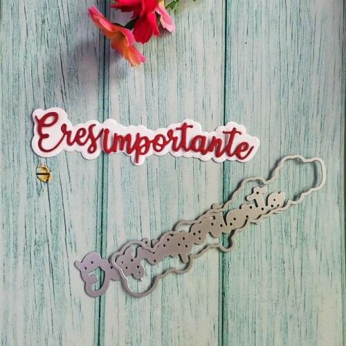 New Spainish Words Metal Cutting Dies Stencils DIY Scrapbooking Album Paper Cards Craft Embossing Dies Cutting New 2021