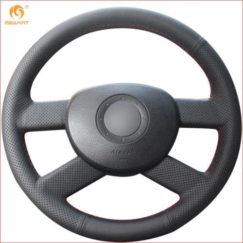 MEWANT for Volkswagen VW Polo 2003 2004 2005 2006 Black Artificial Leather Car Steering Wheel Covers Interior Accessories Parts