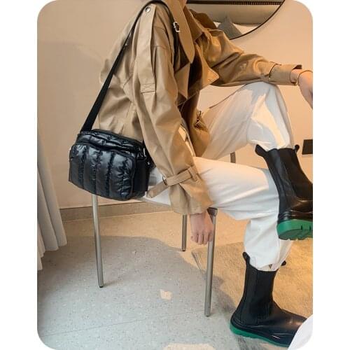 Fashion space bag luxury space cotton ladies shoulder bag women leisure waterproof messenger bag broadband fluffy leather wallet