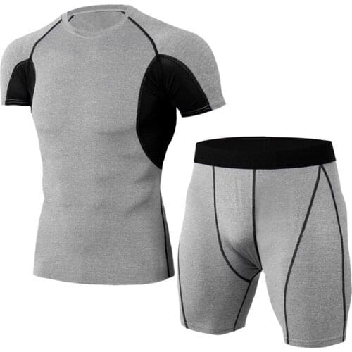 Mens Sports Suits 2 Piece Set Fitness Jogging Homme Mens Sports Suits Tracksuit Sports Costumes spor giyim Training Compression