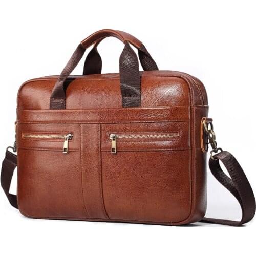 Mens briefcase Single Shoulder Messenger Bag Leather Vintage Leather Handbag messenger bag mens business travel briefcase