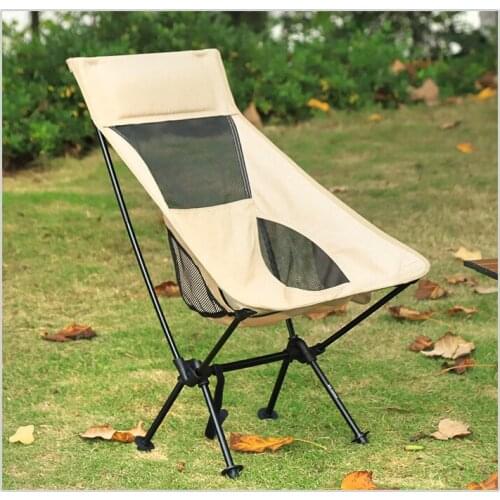 Portable Ultralight Camping Chair Outdoor Folding Fishing Chair With Pillow Aluminum Alloy Garden Picnic Beach Travel Chairs