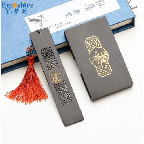 Redwood Bookmarks Set Creative Gifts Wooden Business Card Holder Business Gifts Bookmarks Card Box Customization M035