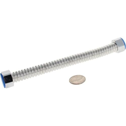 MroMax High Quality Bellows 304 Stainless Steel Polishing Length 100/200/300/400/500mm Pipe Diameter 20mm Nut size 30/40mm 1pcs