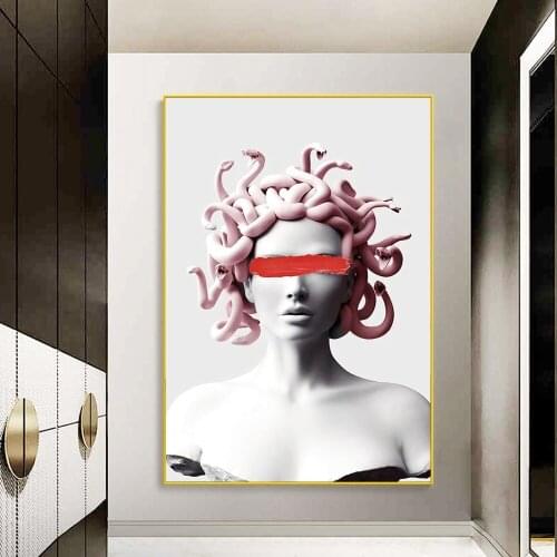 Sculpture of Medusa Canvas Paintings Posters and Prints Wall Art Picture for Living Room Home Decoration