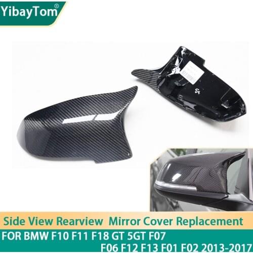 Real Carbon Fiber M Style Replacement Side Mirror Cover caps for BMW F10 F11 F18 5GT F07 F06 F12 F13 F01 F02 2013-2017 facelift