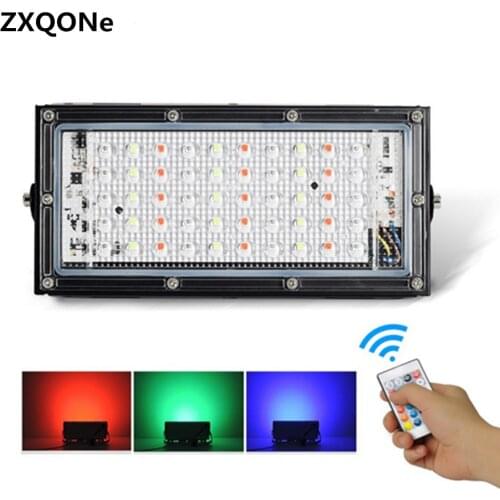 Led Grow Light 220V RGB Remote Dimming Full Spectrum IP66 Waterproof 50W Glare 4500LM For Indoor Grow Tent Aquarium Plant Grow