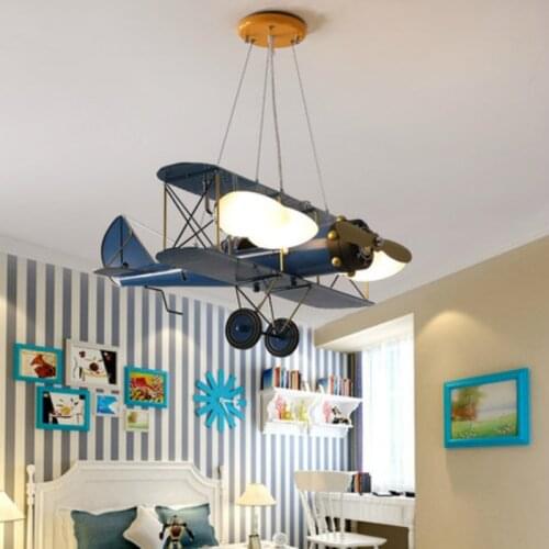 Art Deco toy plane LED Pendant Lights dreamy childrens room cord pendant lamp Novelty iron cartoon indoor lighting bedroom lamp