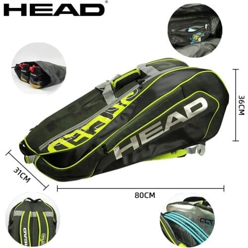 Large Capacity 6-9 Pack HEAD Tennis Backpack Zverev Limited Edition Tenis Bag L5 Speed Backpack Shoes Warehouse Tenis Sports Bag