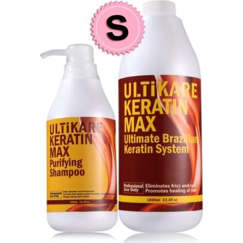 High Quality Brazilian Keratin Treatment 1000ml 2pcs 8% Formalin+500ml Purifying Shampoo Straighten Repair Strong Cruly Hair