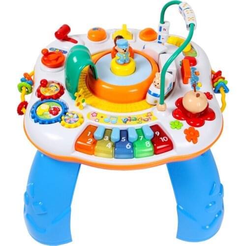 High Quality Baby Walker Toys Multifuctional Toddler Trolley Sit-to-Stand ABS Musical Table with Adjustable Legs for Toddler