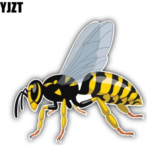 YJZT 14.8CM13.5CM Interesting Lovely Cartoon Hornets Colored PVC Car Sticker Graphic Decoration C1-5224