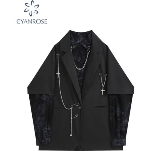 2021 Spring Autumn Korean Vintage Gothic Blazers Women Casual Oversized Female Suit Jackets Harajuku Outwear Fashion Clothes