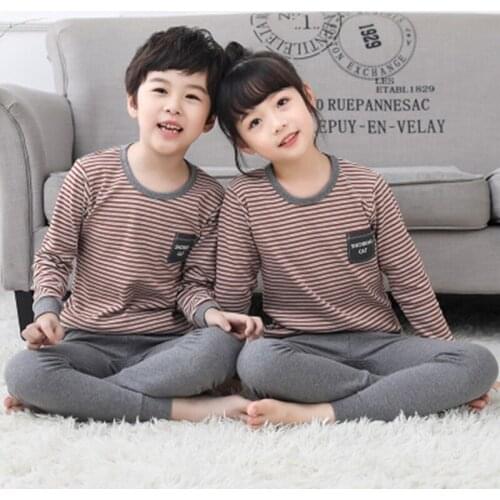 2~14Years Clothes Cute Girls Pajamas Winter Full sleeve Childrens Clothing Boys Sleepwear Cotton Cartoon Pyjamas Sets For Kids