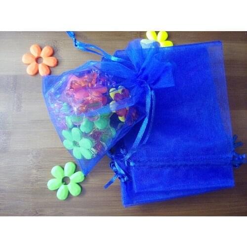 30*40cm 300pcs Organza Bag Royal blue Drawstring bag jewelry packaging bags for tea/gift/food/candy small transparent Yarn bag