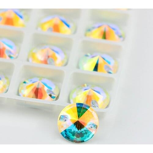 3200 Rivoli Sew on Rhinestone Crystal AB K9 Glass Flatback loose rhinestones Sewing Stones for Clothes Garment DIY Handmade Bags