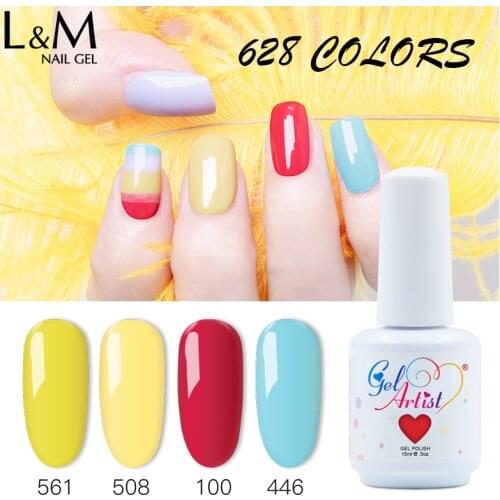 Gelartist 48pcs New varnishes gel nail UV soak off Gel Nail Polish 290 colors 15ml 0.5oz (44colors+2top+2base) Free Shipping