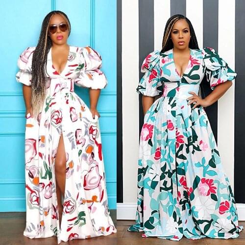 54L0357 Wholesale Items New Woman Clothes Wholesale Fashion Apparel Elegant Floral Casual Dresses Lapel Short Sleeves