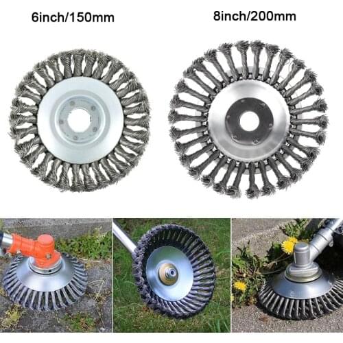 8inch 6 Inch Grass Trimmer Head Steel Wire Trimming Head Rusting Brush Cutter Mower Wire Weeding Head for Lawn Mower Garden Tool