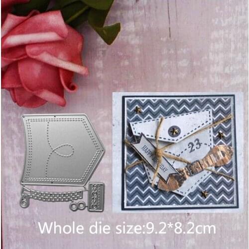 9.2*8.2cm Zip pocket new Metal Steel Cutting Dies for decor DIY Embossing Scrapbook Paper Craft Cards stencil stamps Dies
