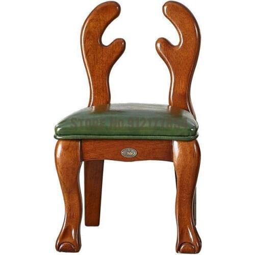 American Small Stool Solid Wood Backrest Animal Creative Shoe Stool Kindergarten Baby Cute Children Chair Low Stool