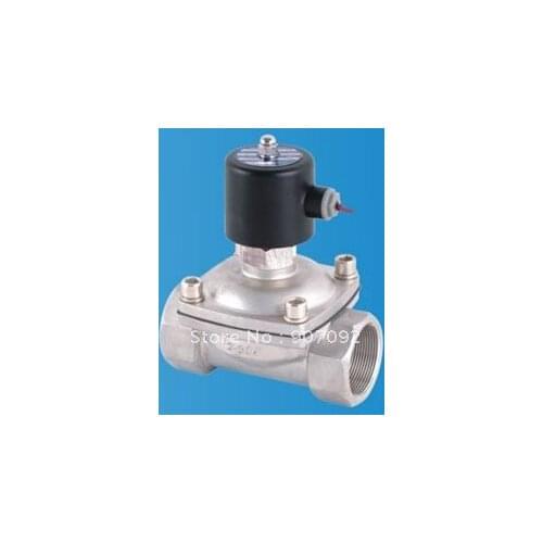Free Shipping 2PCS/LOT 2'' Stainless Steel Water Solenoid Valve Normally Open Model 2S500-50-NO