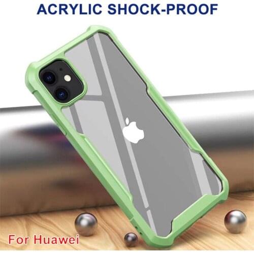 Armor Transparent Shockproof Bumper Phone Case For Huawei P30 P40 Pro Honor 9X 9S 9C Y5P Y6P Y7P Y6 Y9 Acrylic+TPU Cover