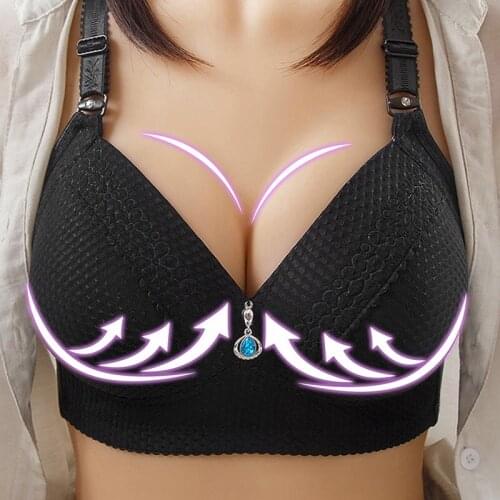 Big Size Bra Women Wire Free Thin No Padded Full Coverage Push Up Gathered For Big Breast Fat Breast Female Underwear Bra Hot