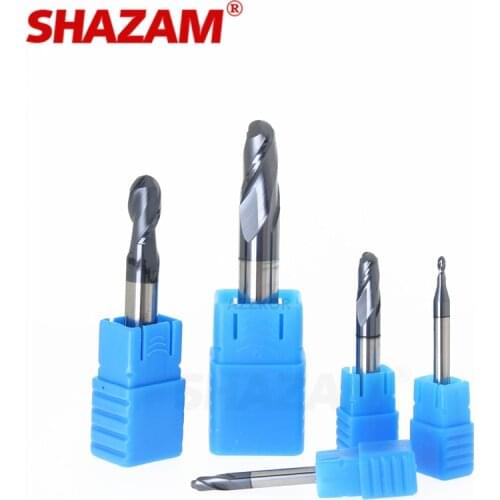 Milling Cutter Hrc50 Ball Nose Alloy Tungsten Steel Tools Cnc Maching SHAZAM Wholesale Top Machine Cutters For Steel Woodworking