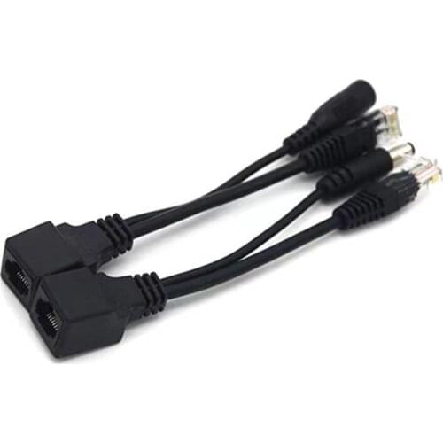 2 Pairs(4Pieces) Tape Screened POE Switch Adapter Cable POE Splitter Injector Power Supply 12-48v Synthesizer Separator Combiner