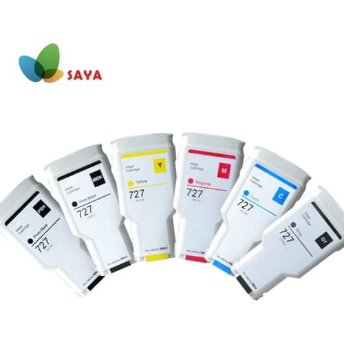 SAYA HP 727 Compatible Ink Cartridge 300ML For HP DesignJet T920 T2500 T930 T1530 T2530 T1500 Printer (PBK C M Y GY MBK)