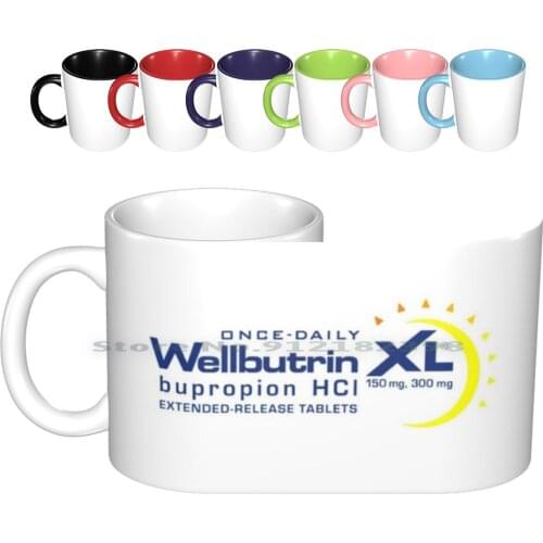 Wellbutrin Xl Logo Ceramic Mugs Coffee Cups Milk Tea Mug Wellbutrin Depression Anxiety Drug Drugs Psych Logo Medication