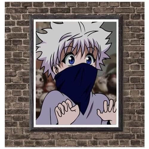 Killua Zoldyck Anime Character Hunter X Hunter Poster Canvas Art Prints Wallpaper,20 x 25 cm,Stretched And Ready To Hang