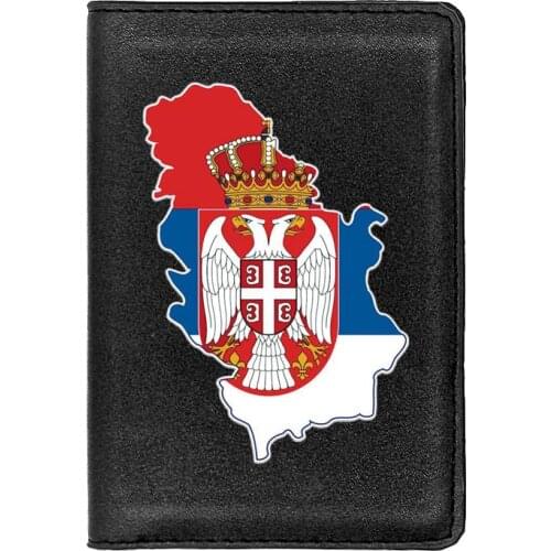 Classic The Republic of Serbia Black Travel Passport Cover ID Credit Card Holder Case