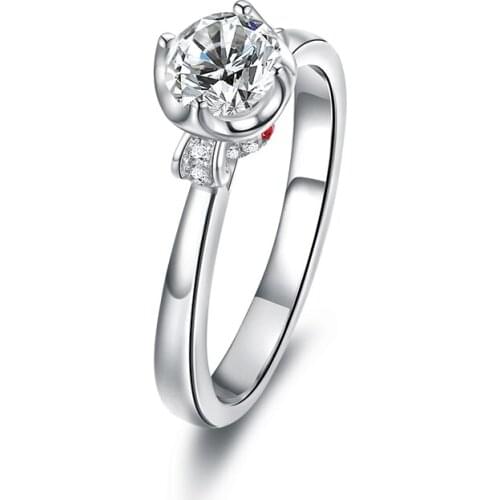 Natural diamond Ring 14k White Gold Anniversary Romantic Engagement Wedding Party 2018 New Good