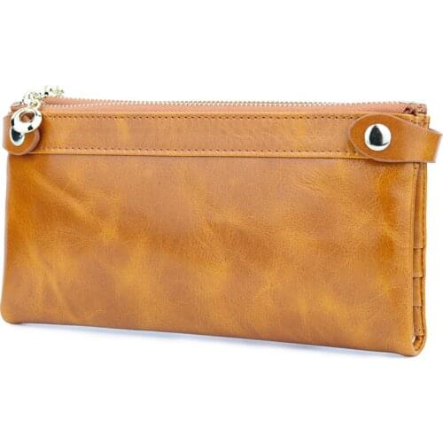 Genuine Leather Women Yellow Wallet And Purses Coin Purse Female Small Portomonee Wallets Lady Purse For Girls Money Bag gift