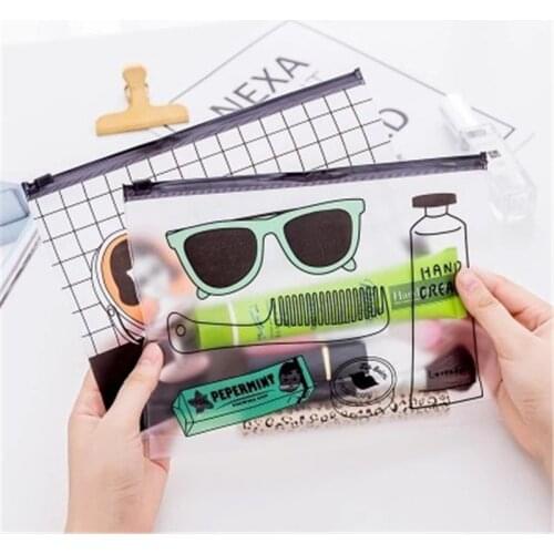 Creative Cartoon Travel Cosmetic Bag For Make Up PVC Toiletry Bags Transparent Beauty Case Makeup Bag Organizer Wash Bag