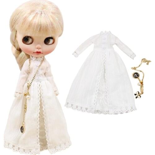 ICY DBS Blyth doll clothes for joint doll azone body winter dress with necklace toy outfit
