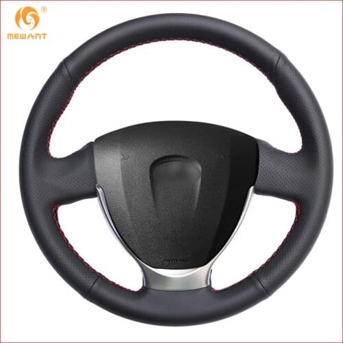 MEWANT Black Artificial Leather Car Steering Wheel Cover for Lada Granta 2018-2019 Priora 2 2013-2018 Kalina 2 Accessories Parts