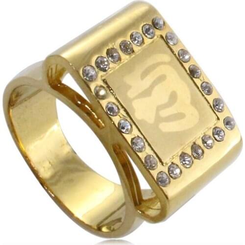 Islam Muslim Allah crystal ring for men & women, charm Arabic fashion jewelry gift