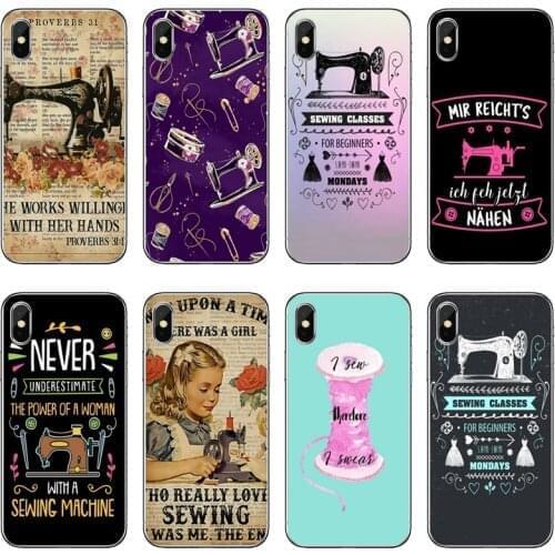 TPU Soft Case For Samsung Galaxy A70 A60 A50 A40 A30 A10 A9 A8 A6 Plus A7 A5 A3 2018 2017 2016 Sewing Machine pattern Phone Case