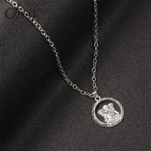 Ganesha Buddha Elephant Necklace Unisex Round Pendant Necklace Chain Vintage Streetwear Hip Hop Gothic Steampunk Jewelry Gifts
