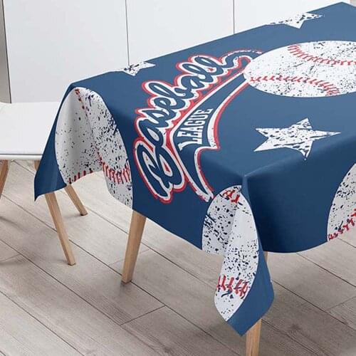 Rectangular Tablecloths Decorative Table Cover 3D Printing Baseball Sport Dining Table Cloth