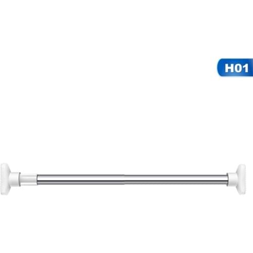 Punch-free Adjustable Shower Curtain Rods And Accessories Extendable Stainless Steel Simple Support Rod Telescopic Clothing Rod