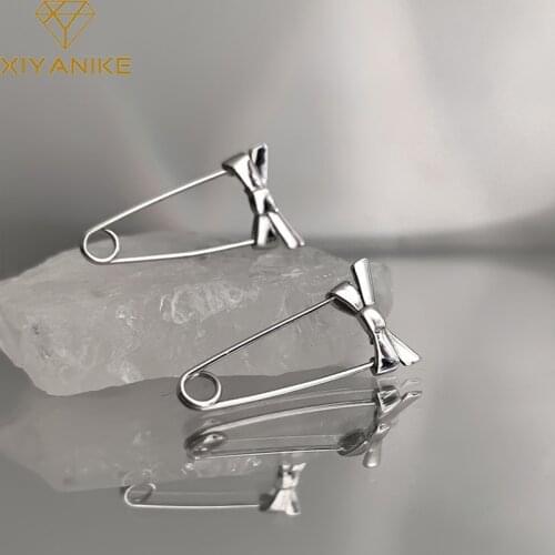 XIYANIKE 925 Sterling Silver Creative Design Butterfly Paperclip Shape Stud Earrings For Girls Beautiful Elegant Jewelry Wedding