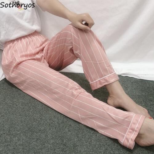 Sleep Bottoms Women Long Trousers Print Elastic Waist Cute Loose Ladies Sleepwear Casual Spring Hot Sale Soft Comfort Mujer Ins
